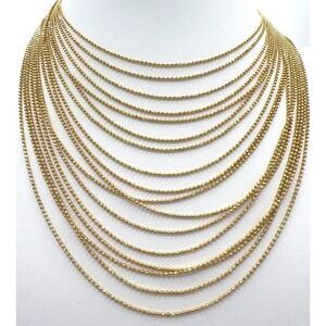 Joan Rivers Multi-Strand Necklace Glittering 20+3"‎ Vintage Statement Tiny Beads